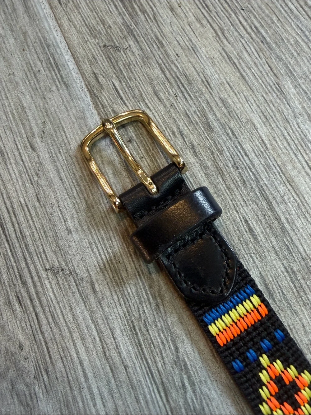 J.Crew Women's Belt Multicolor Western Aztec Print Black Background Size Small - Picture 3 of 4